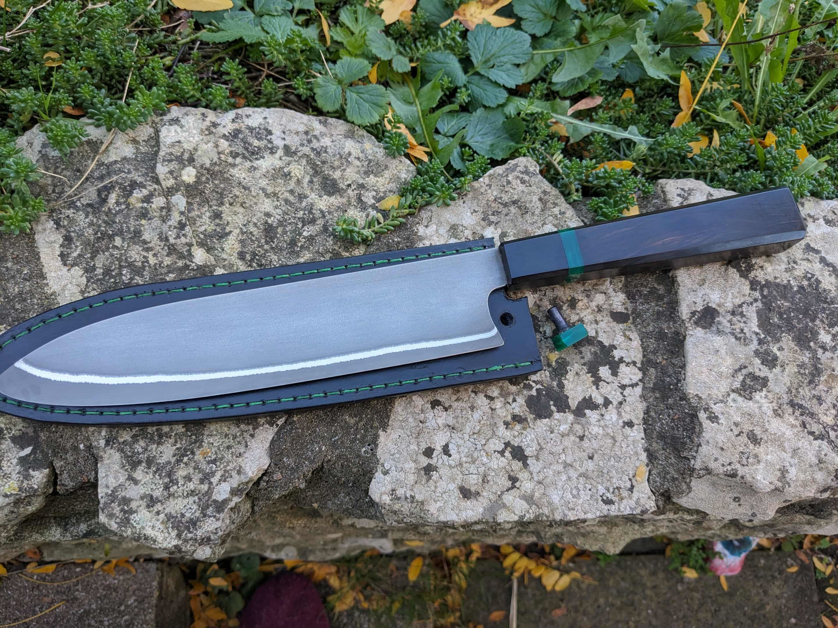 Gyuto in leather saya